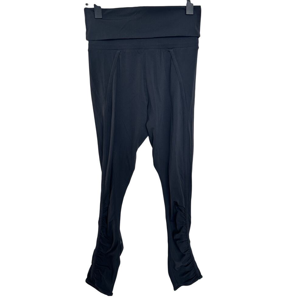 Adidas By Stella McCartney Black Ruched Foldover Waist Leggings, Size S,EUC